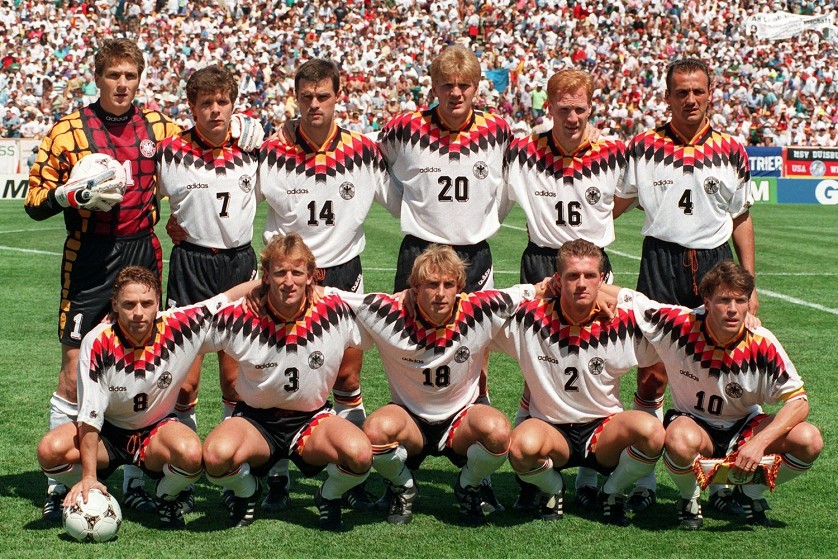 1994 Germany with Jurgen Klinsman, Lothar Matthaus, and Rudi Voller
